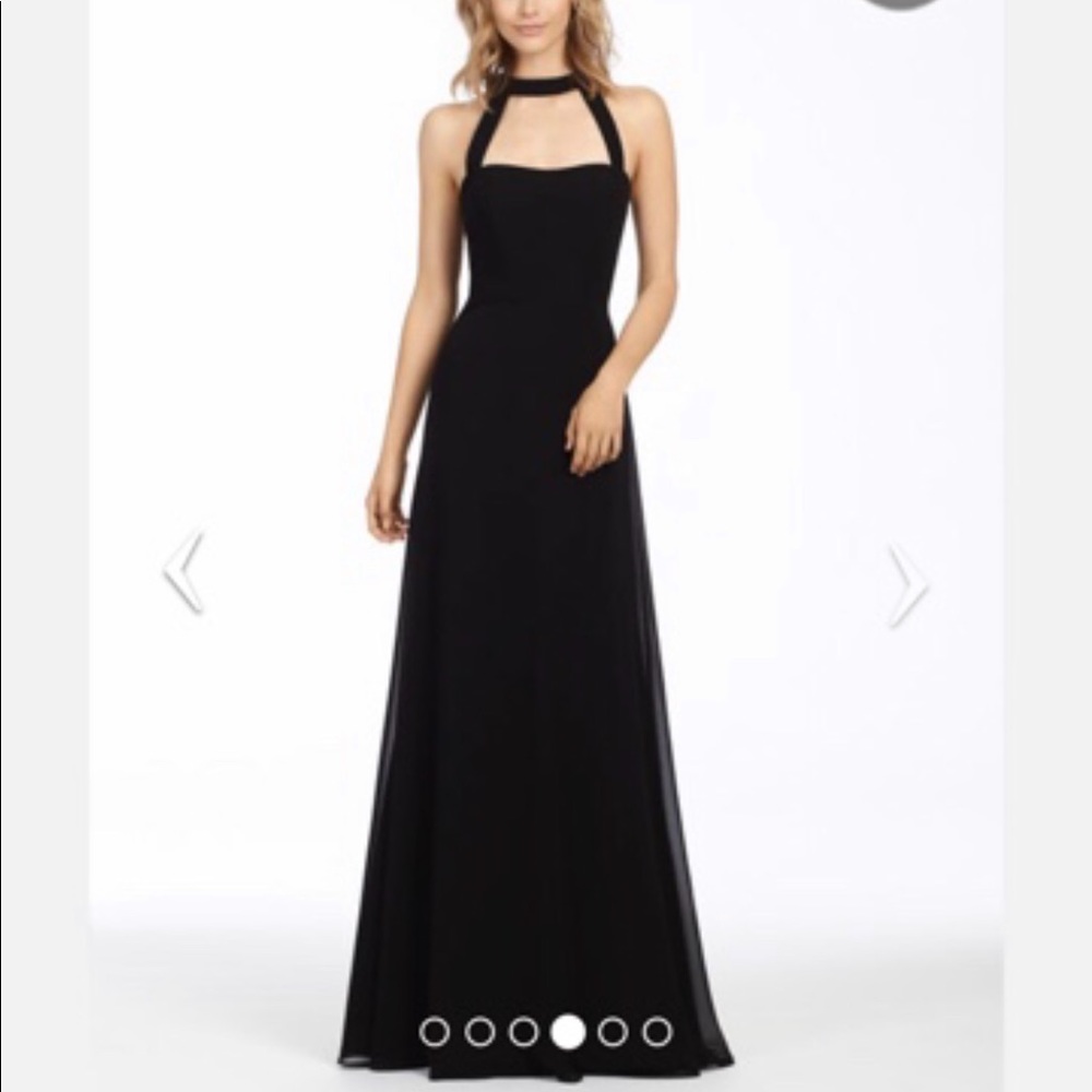 Hayley Paige black bridesmaid dress (5755) size 10